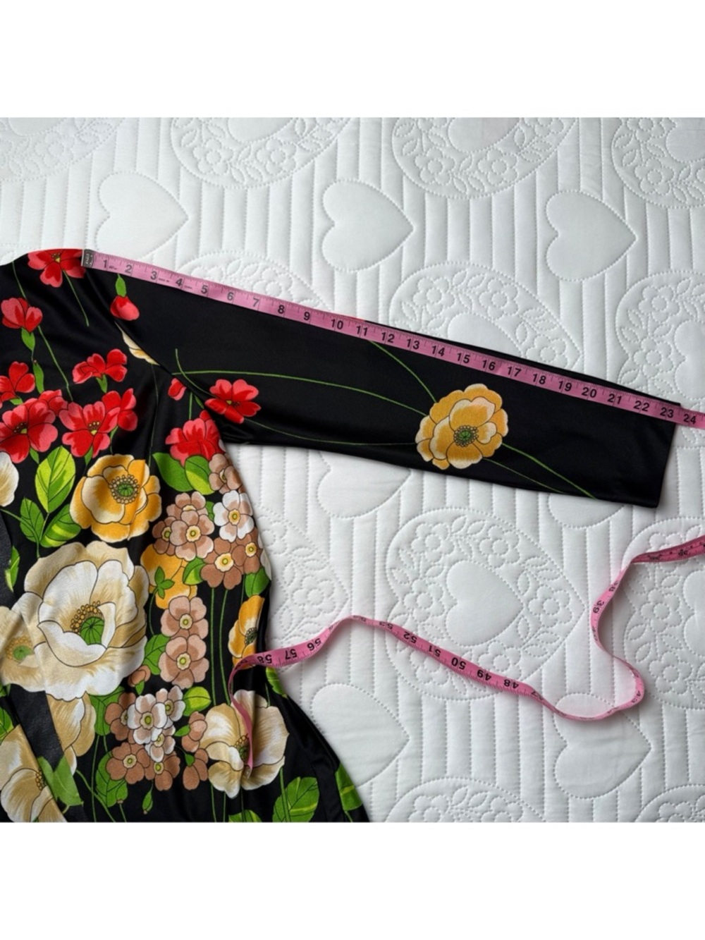 Vintage 70s Anne Fogarty Collectors Items Floral Open Long Sleeve Cardigan Scarf - Picture 13 of 13